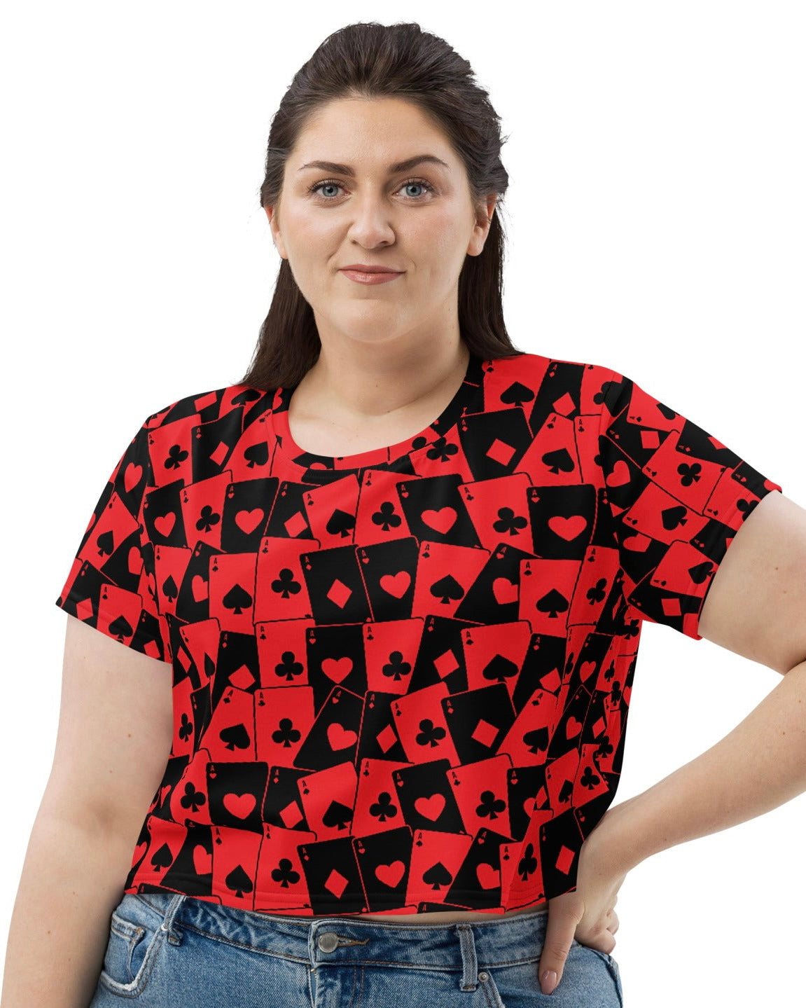 Ace Of Hearts Crop Tee, Crop Tee, - One Stop Rave