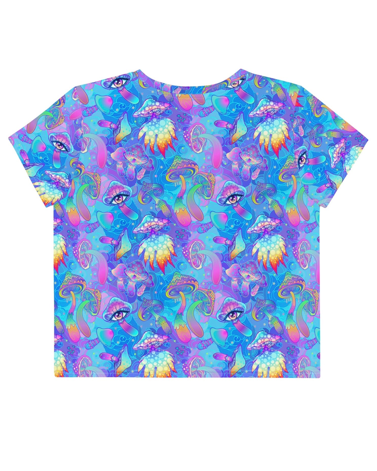 Shroomin Blue Crop Tee, Crop Tee, - One Stop Rave