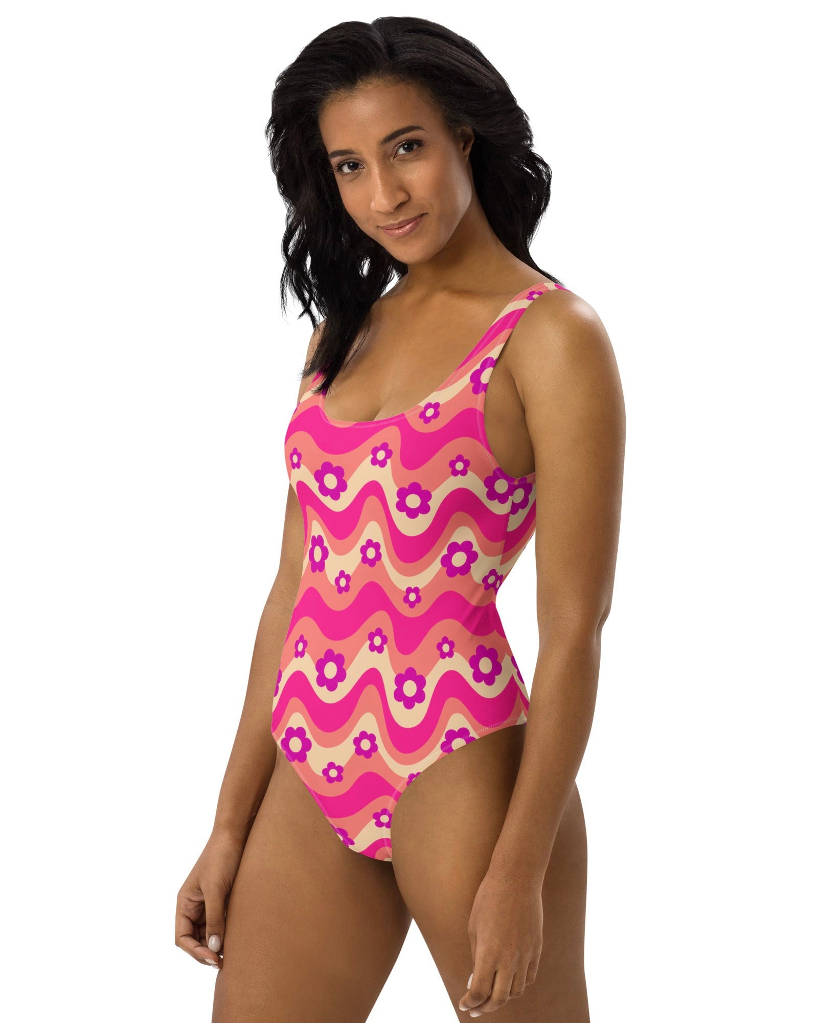Flower Power Pink Bodysuit, Bodysuit, - One Stop Rave