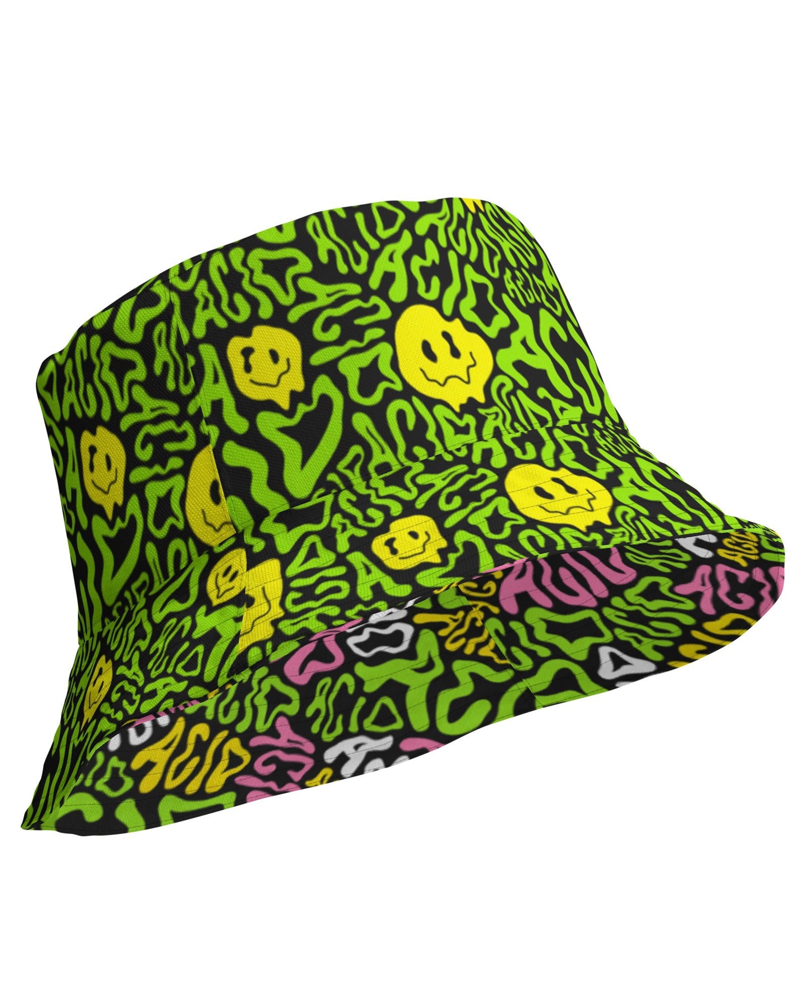 Acid Smilez / Candy Acid Reversible Bucket Hat, Bucket Hat, - One Stop Rave
