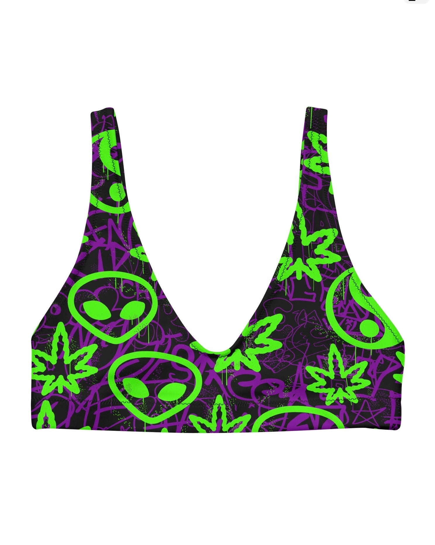 Ganja Graffiti Recycled Padded V-Top, V-Top, - One Stop Rave