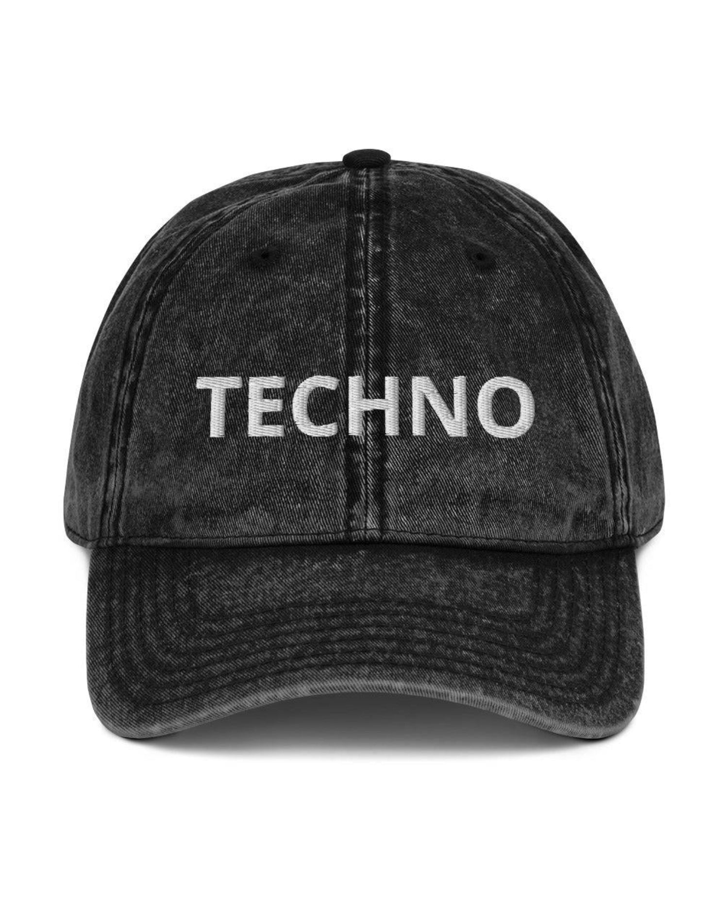 Techno Vintage Cotton Twill Cap, Dad Hat, - One Stop Rave