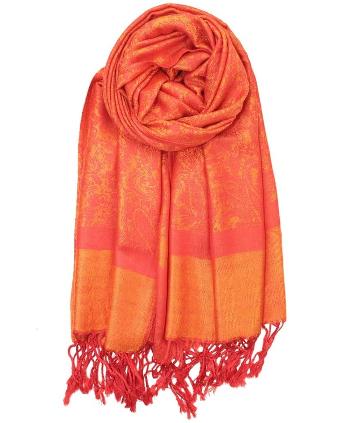 Orange Paisley Rave Pashmina, Pashmina, - One Stop Rave