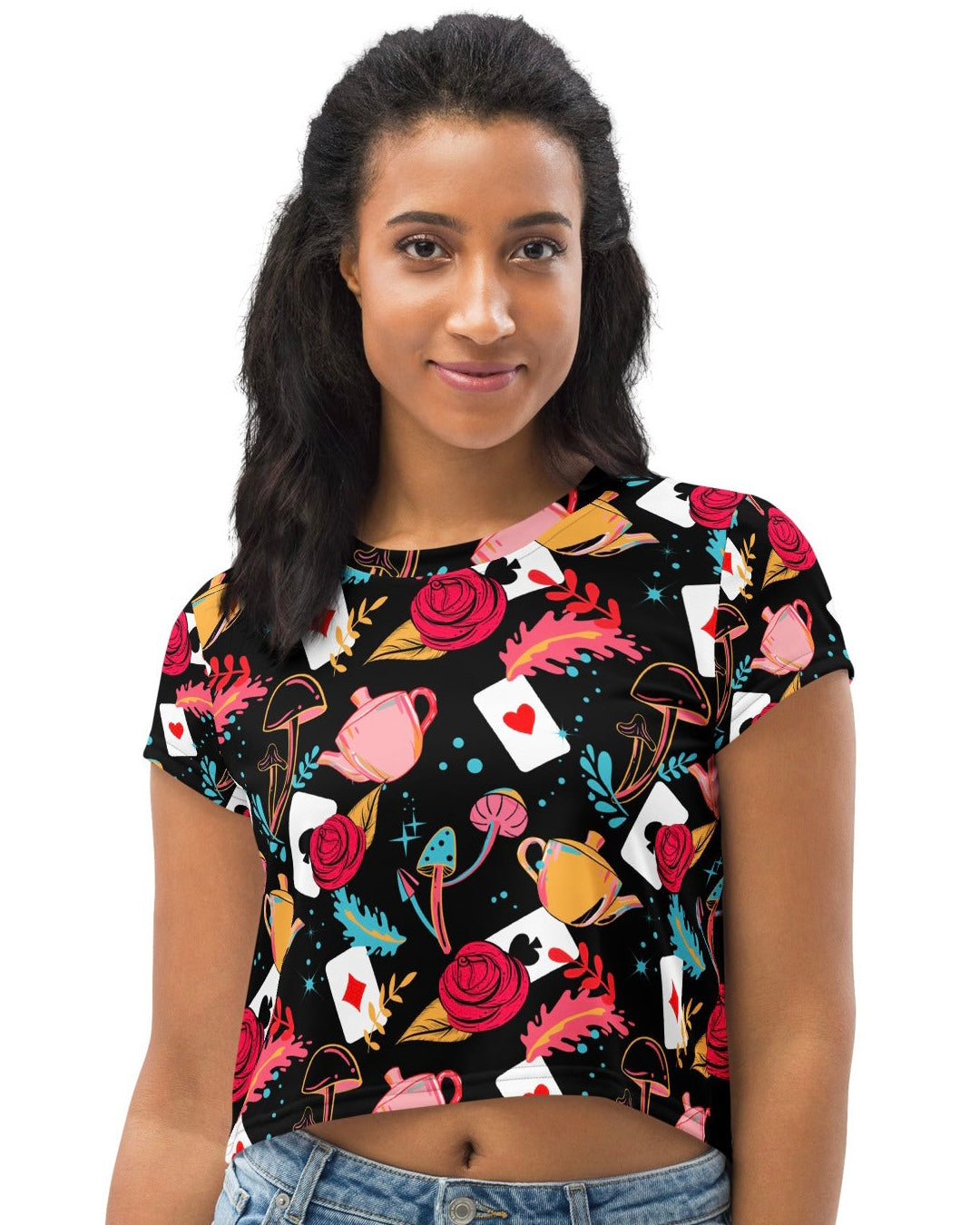 Curiouser and Curiouser Crop Tee, Crop Tee, - One Stop Rave