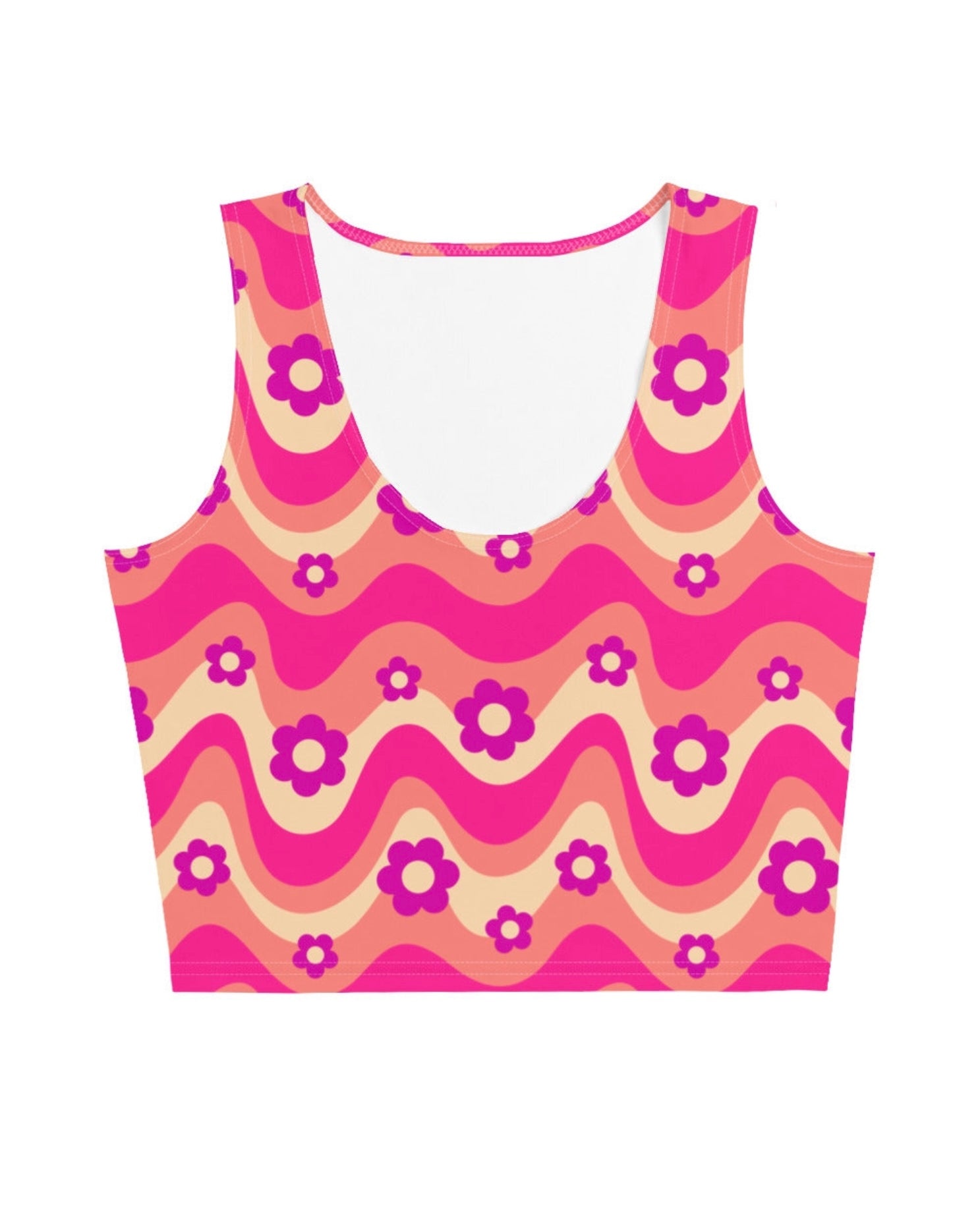 Flower Power Pink Crop Top, Crop Top, - One Stop Rave