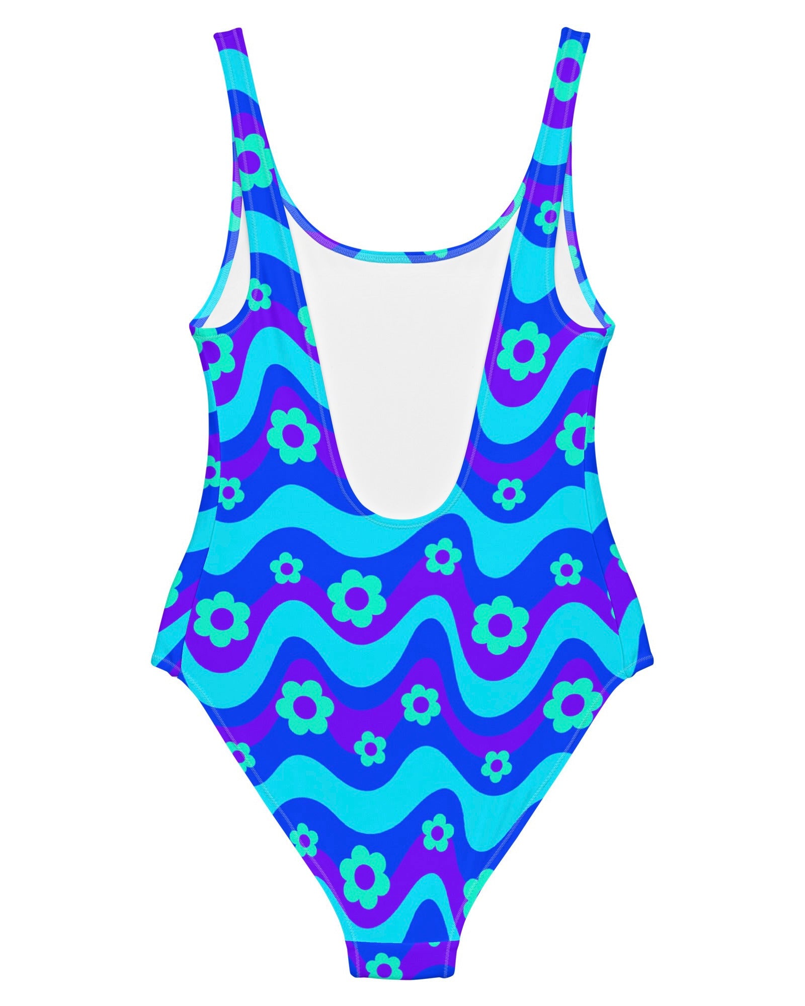 Flower Power Blue Bodysuit, Bodysuit, - One Stop Rave