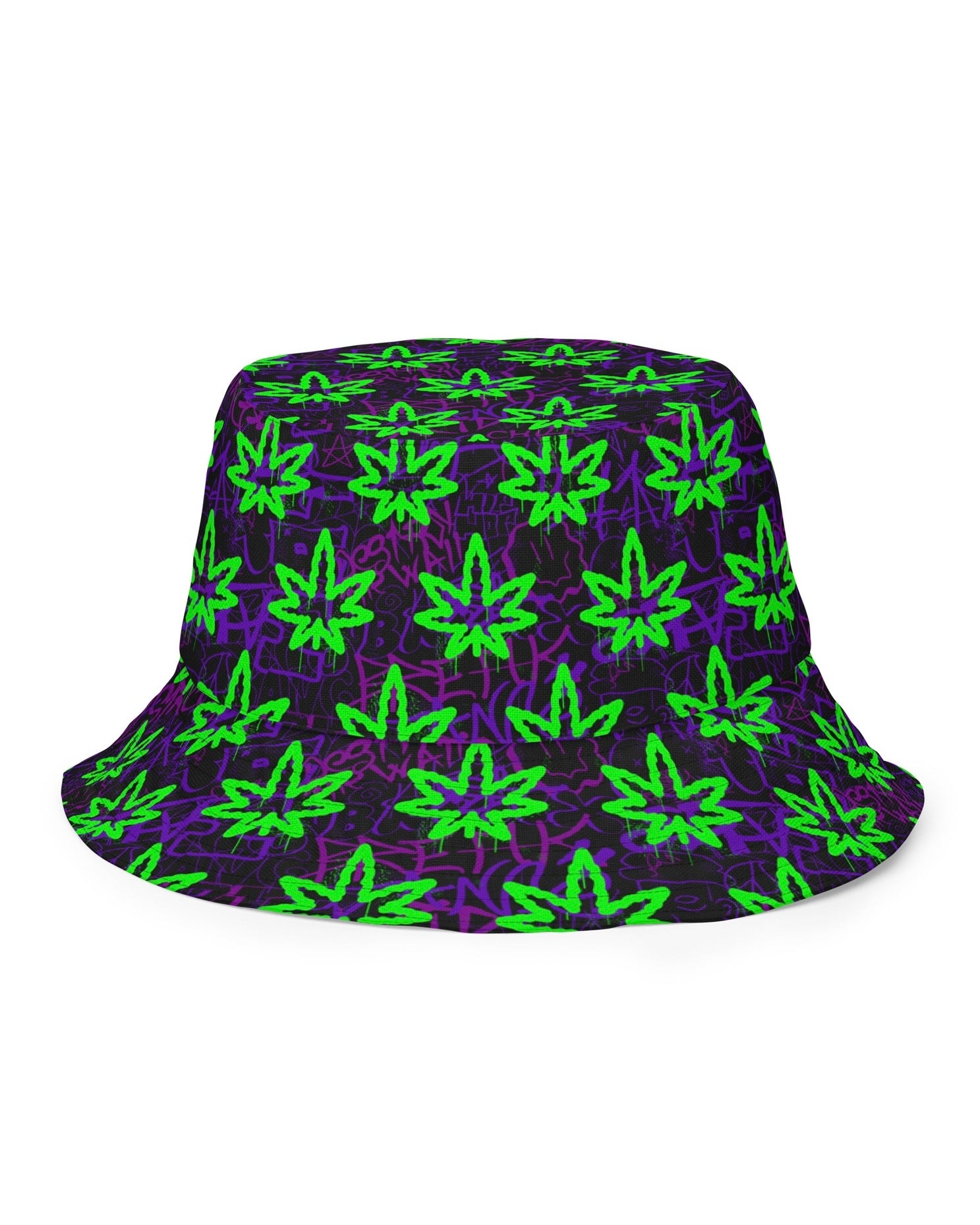 Ganja Graffiti Reversible Bucket Hat, Bucket Hat, - One Stop Rave