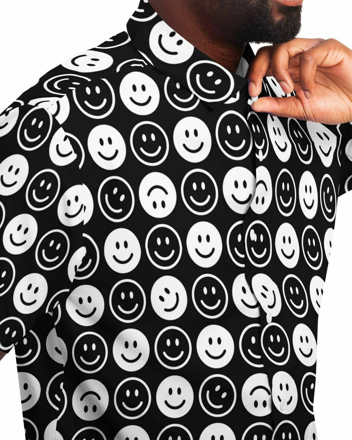 All Smiles Party Shirt, Short Sleeve Button Down Shirt, - One Stop Rave