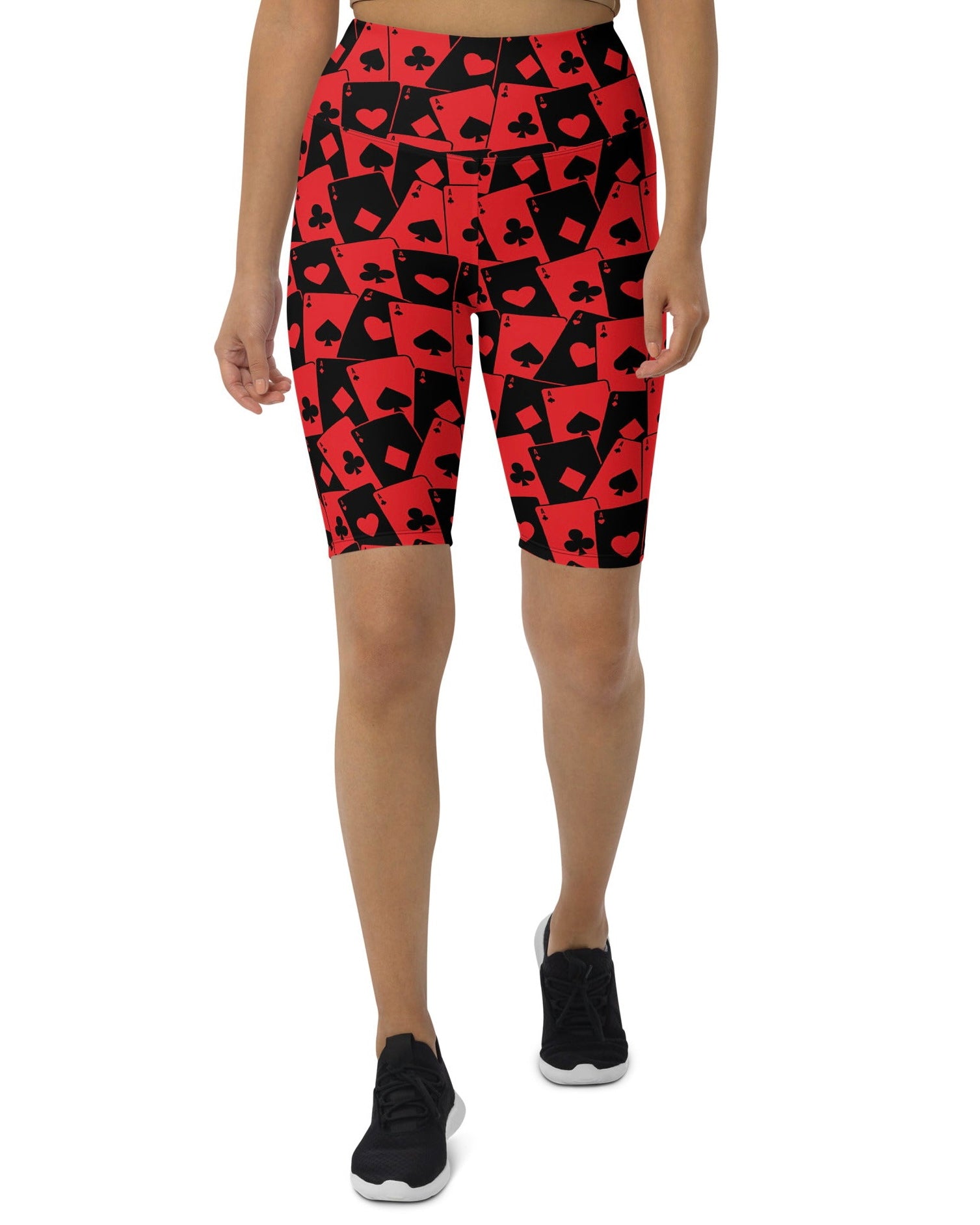 Ace Of Hearts Biker Shorts, Biker Shorts, - One Stop Rave