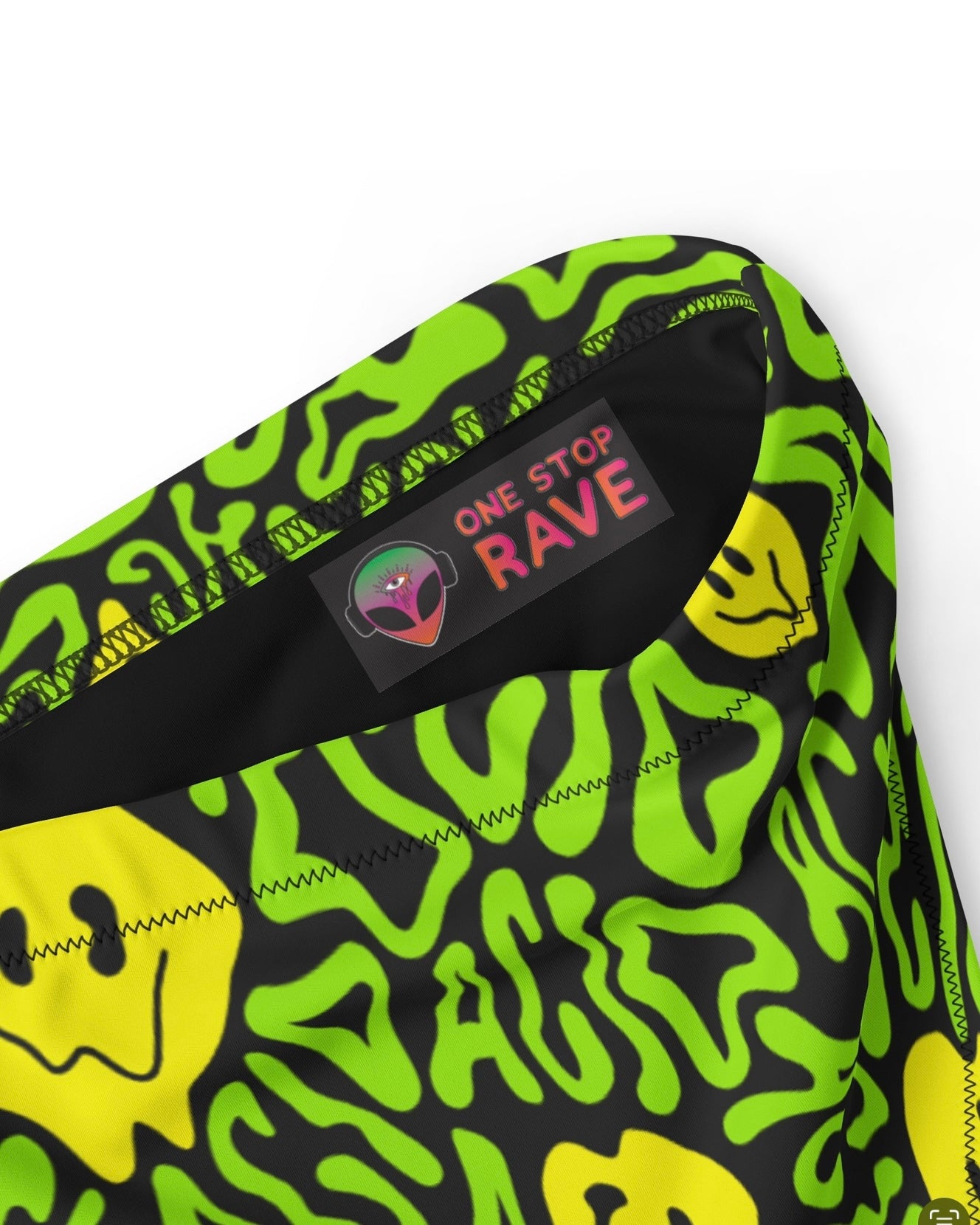 Acid Smilez Recycled High Waisted Bottoms, High-Waisted Bottoms, - One Stop Rave