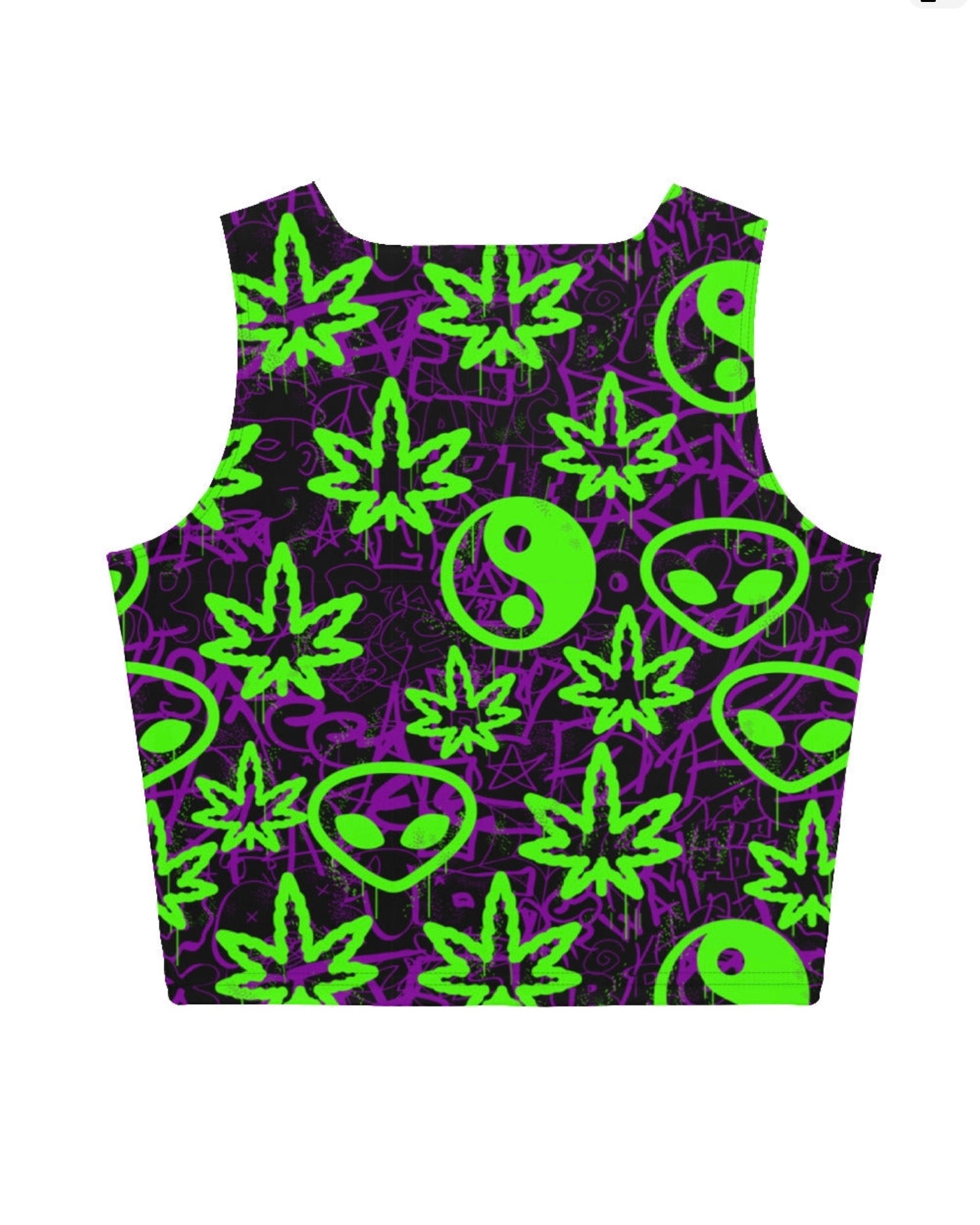 Ganja Graffiti Crop Top, crop top, - One Stop Rave