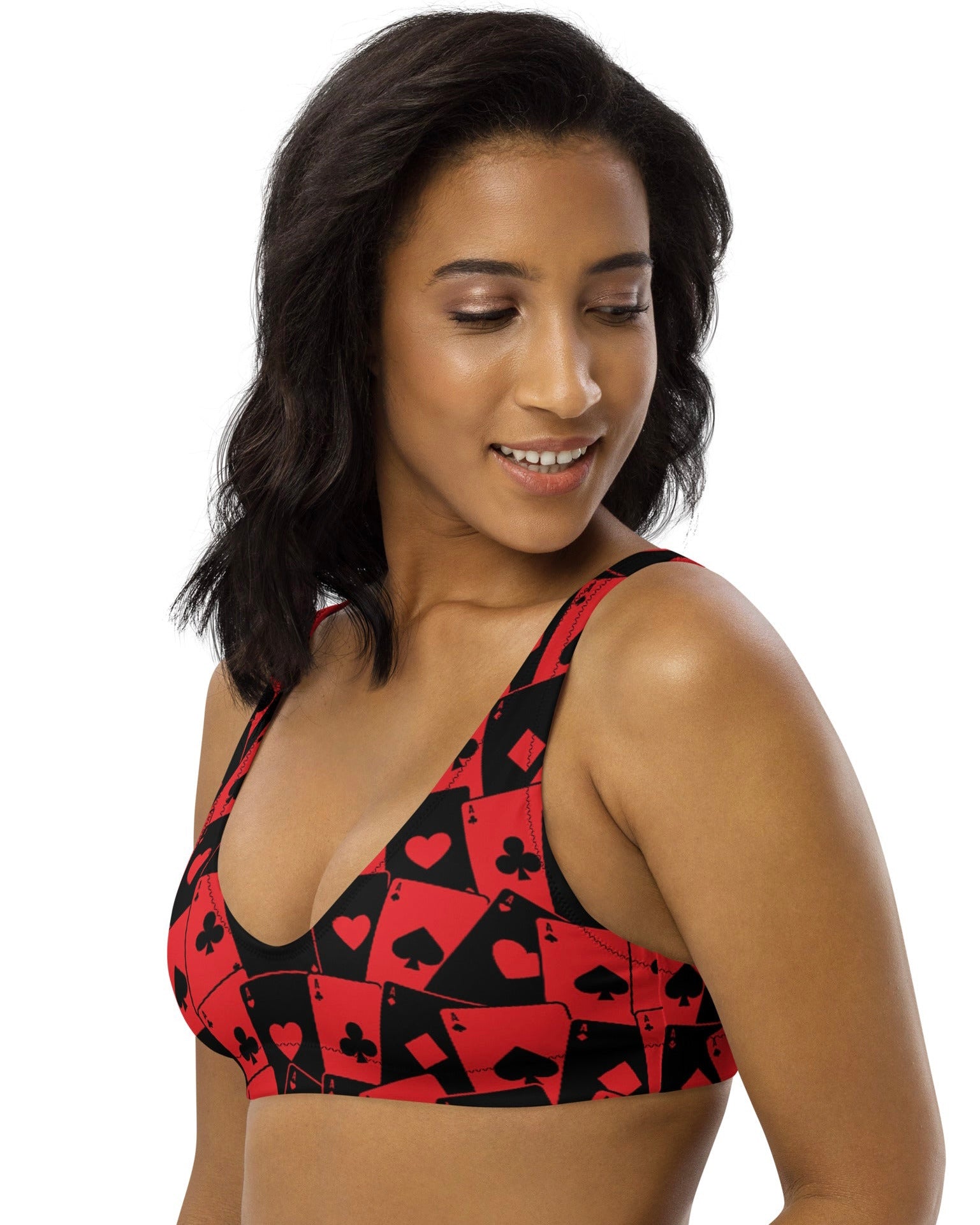 Ace Of Hearts Recycled Padded V-Top, V-Top, - One Stop Rave