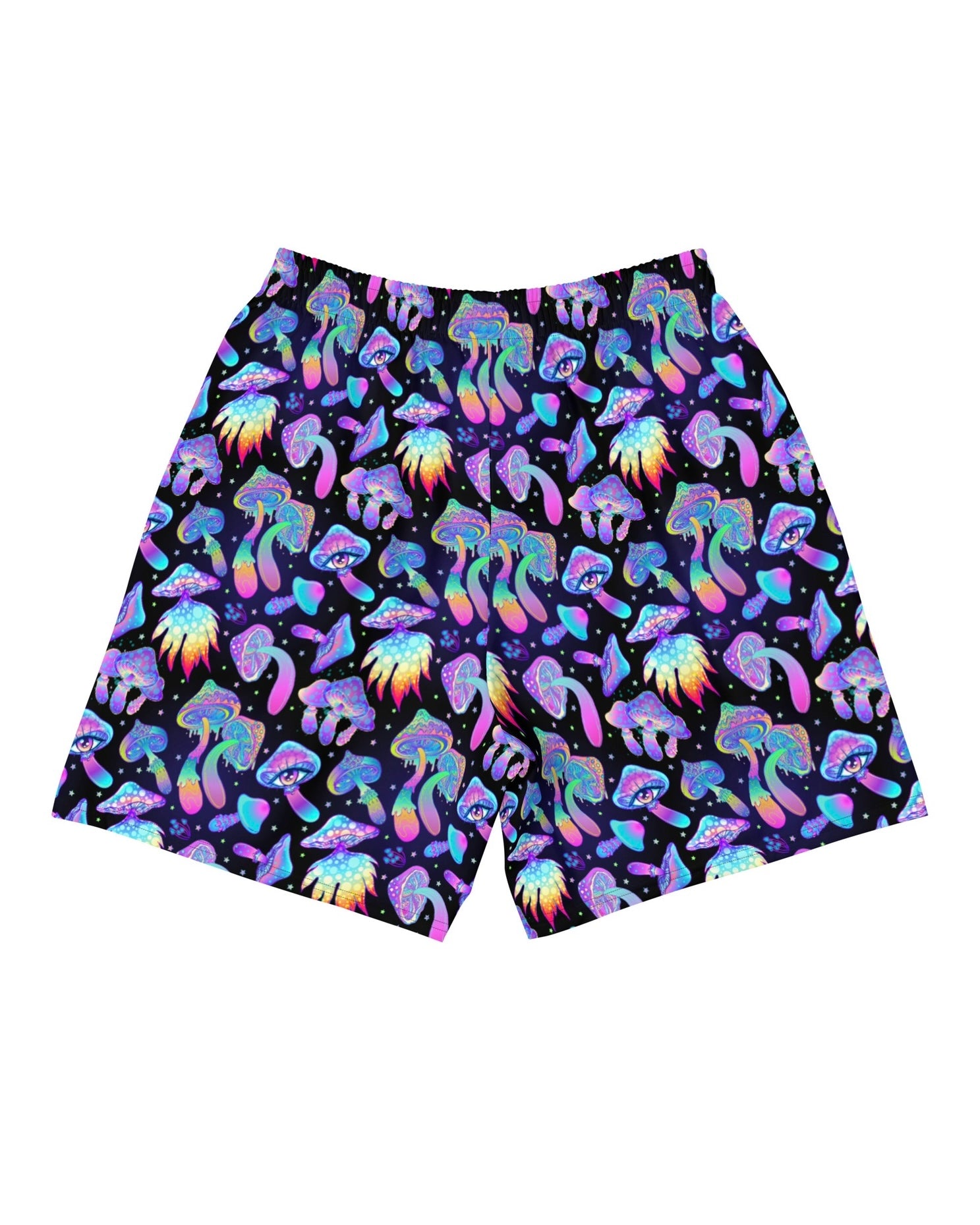 Shroomin Black Recycled Athletic Shorts, Athletic Shorts, - One Stop Rave