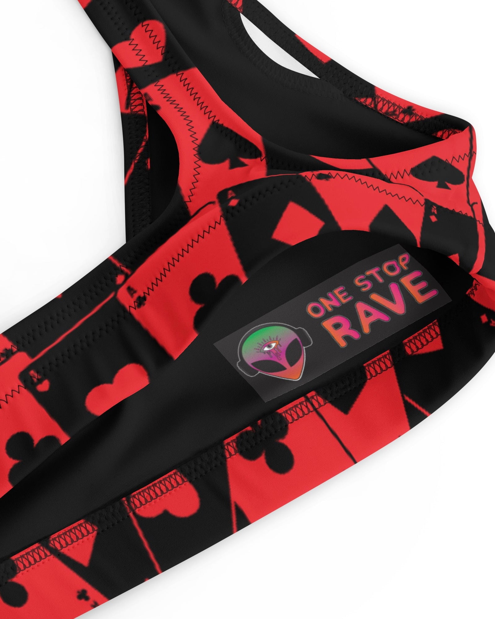 Ace Of Hearts Recycled Padded V-Top, V-Top, - One Stop Rave