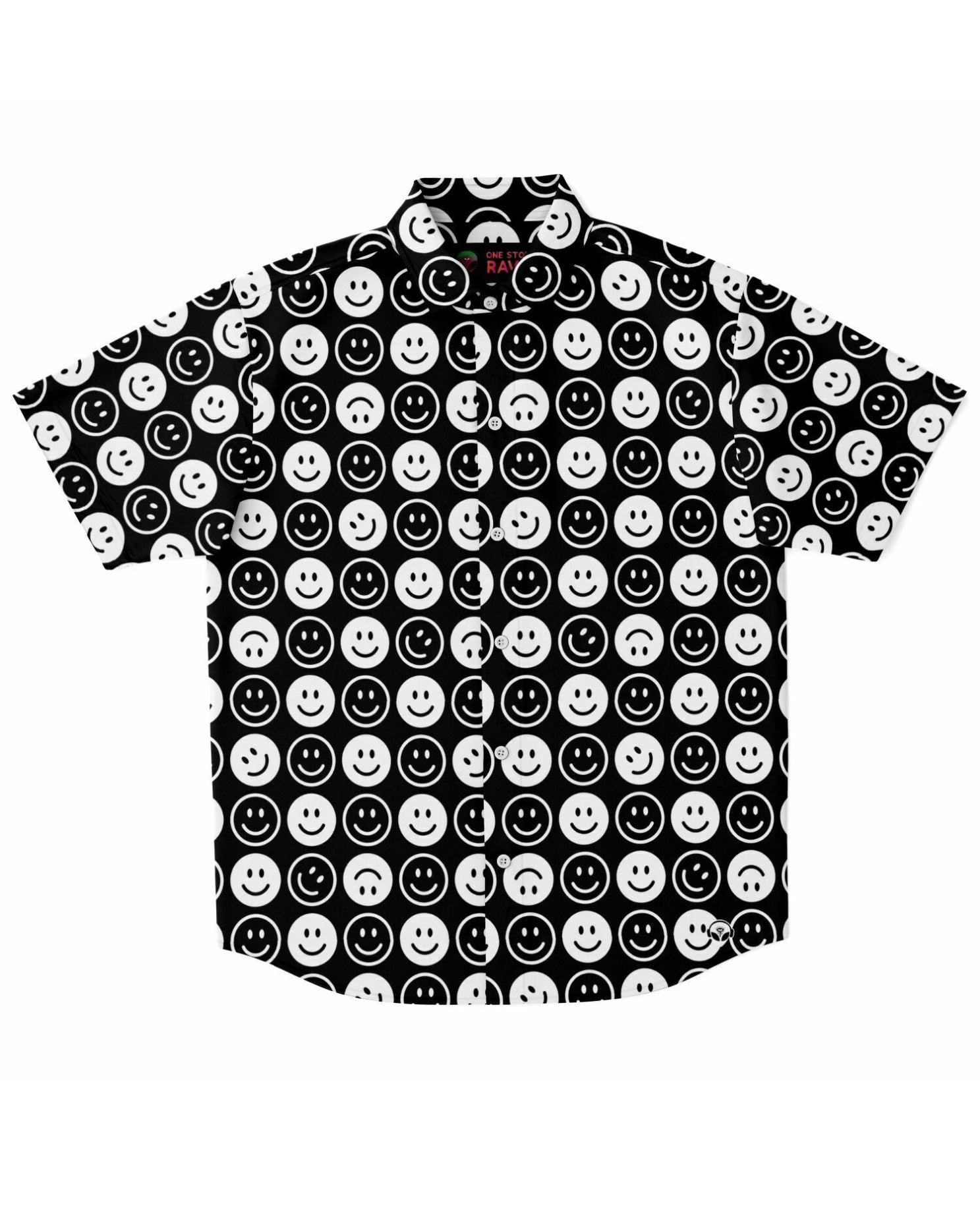 All Smiles Party Shirt, Short Sleeve Button Down Shirt, - One Stop Rave
