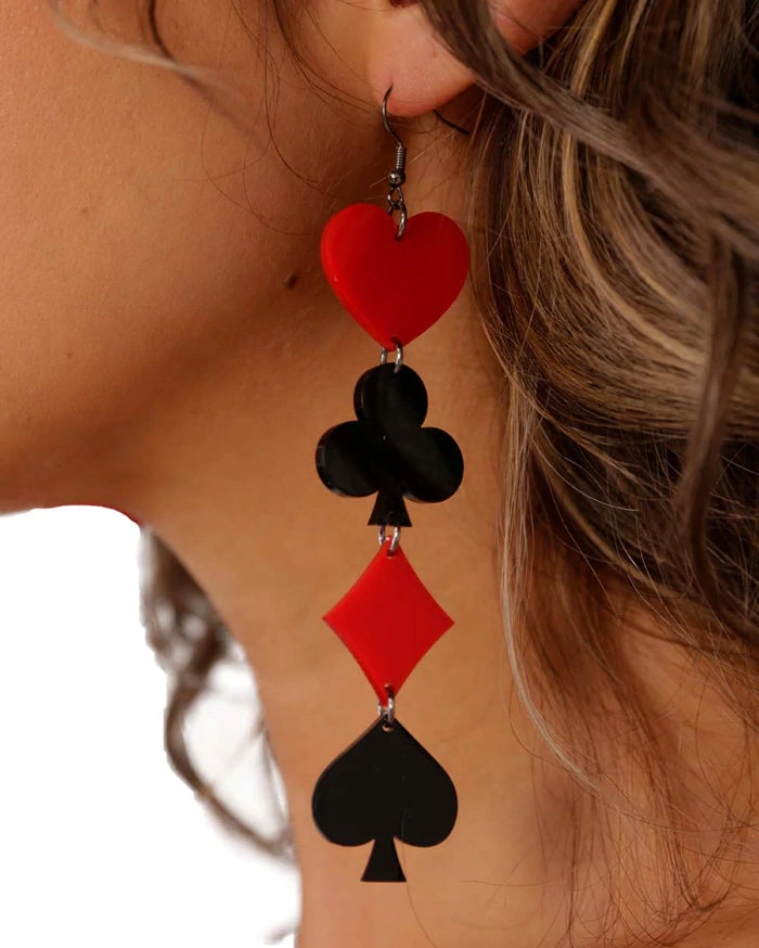 House of Cards Earrings, Dangle Earrings, - One Stop Rave