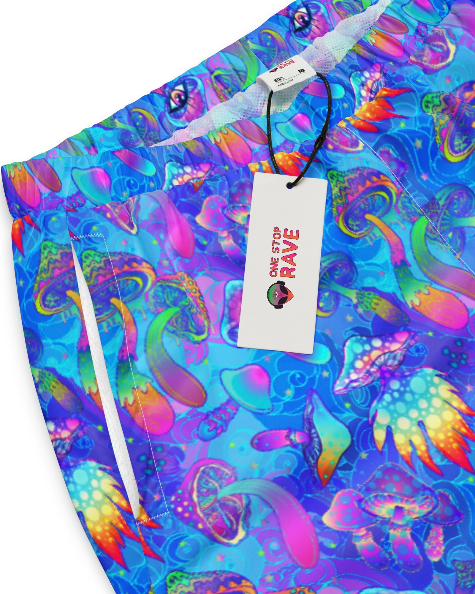 Shroomin Blue Track Pants, Track Pants, - One Stop Rave