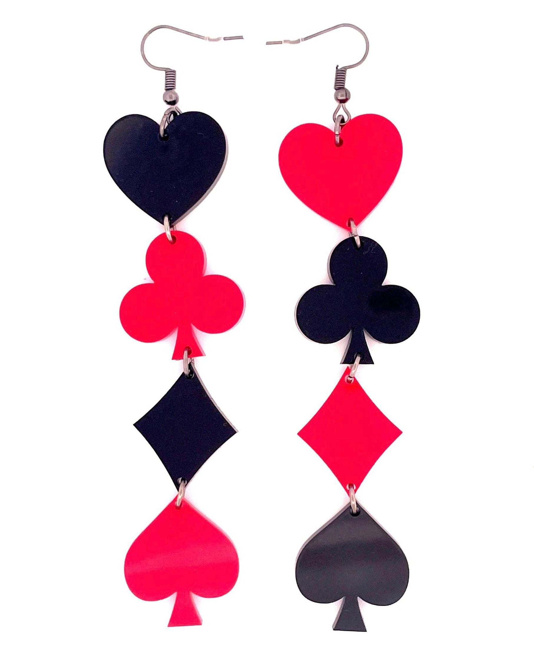House of Cards Earrings, Dangle Earrings, - One Stop Rave