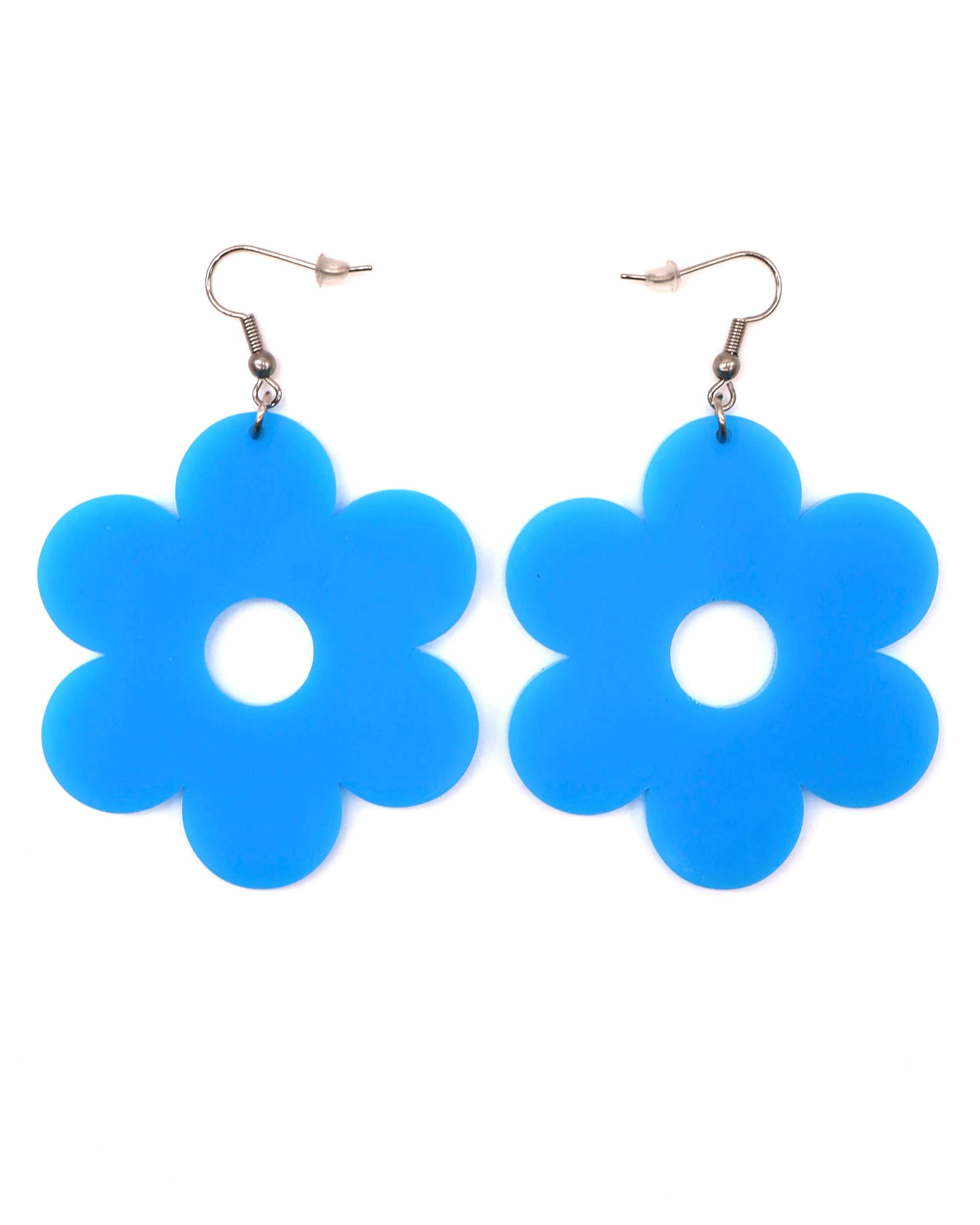 Acrylic Daisy Earrings in Blue