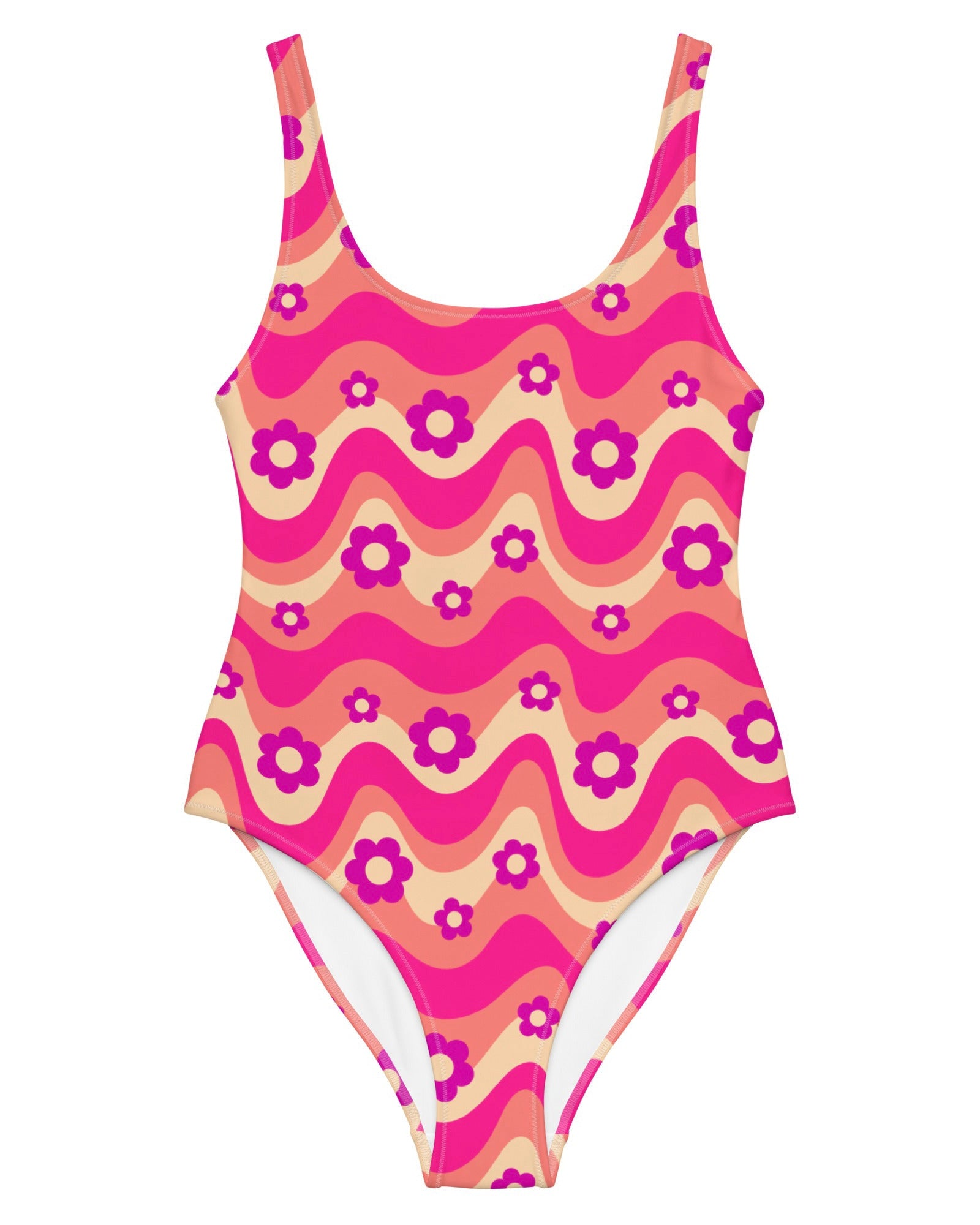 Flower Power Pink Bodysuit, Bodysuit, - One Stop Rave