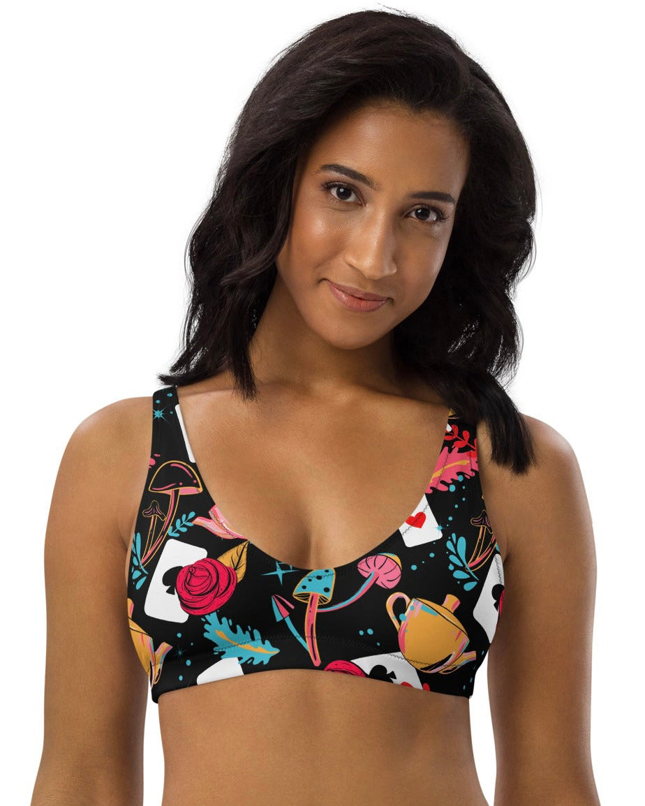 Curiouser and Curiouser Recycled Padded V-Top, V-Top, - One Stop Rave