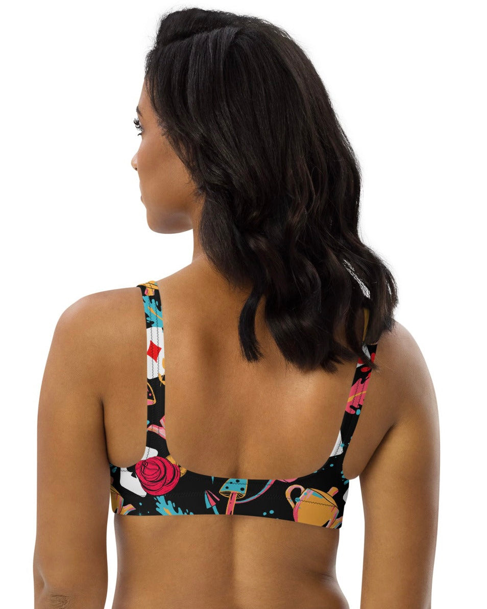 Curiouser and Curiouser Recycled Padded V-Top, V-Top, - One Stop Rave