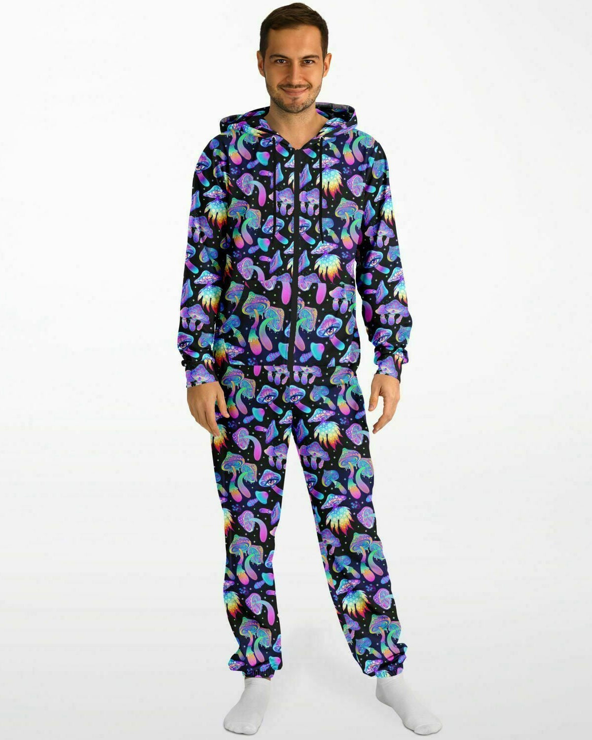 Shroomin Black Onesie, Onesie, - One Stop Rave