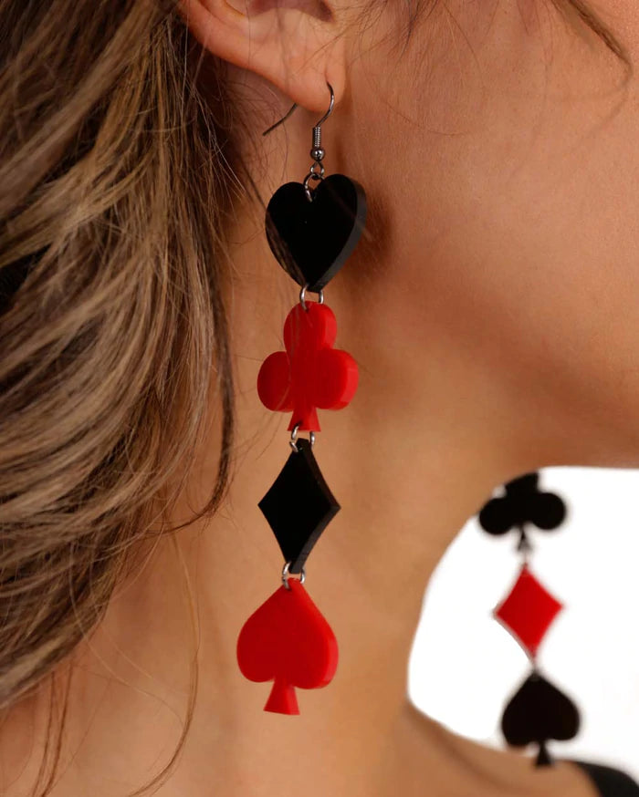 House of Cards Earrings, Dangle Earrings, - One Stop Rave
