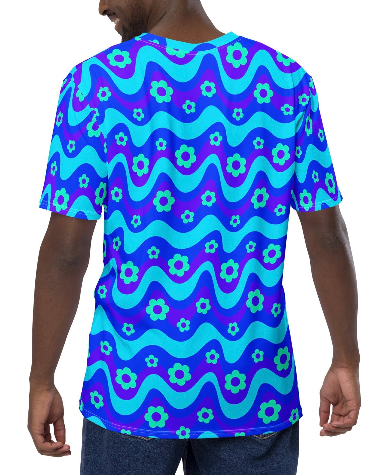 Flower Power Blue T-Shirt, T-Shirt, - One Stop Rave