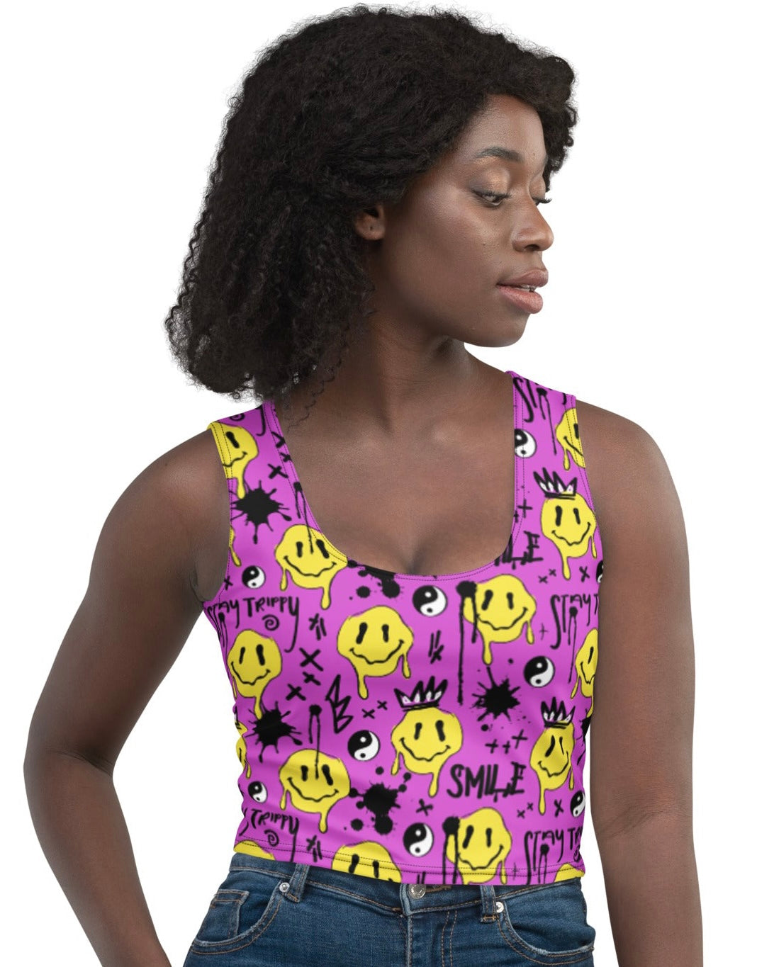 Smile Splatter Crop Top, Crop Top, - One Stop Rave
