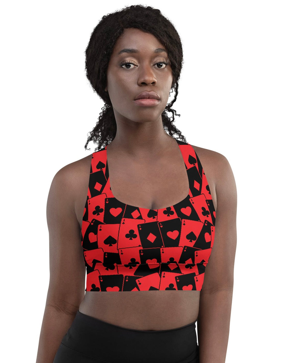 Ace Of Hearts Longline Top, Sports Top, - One Stop Rave