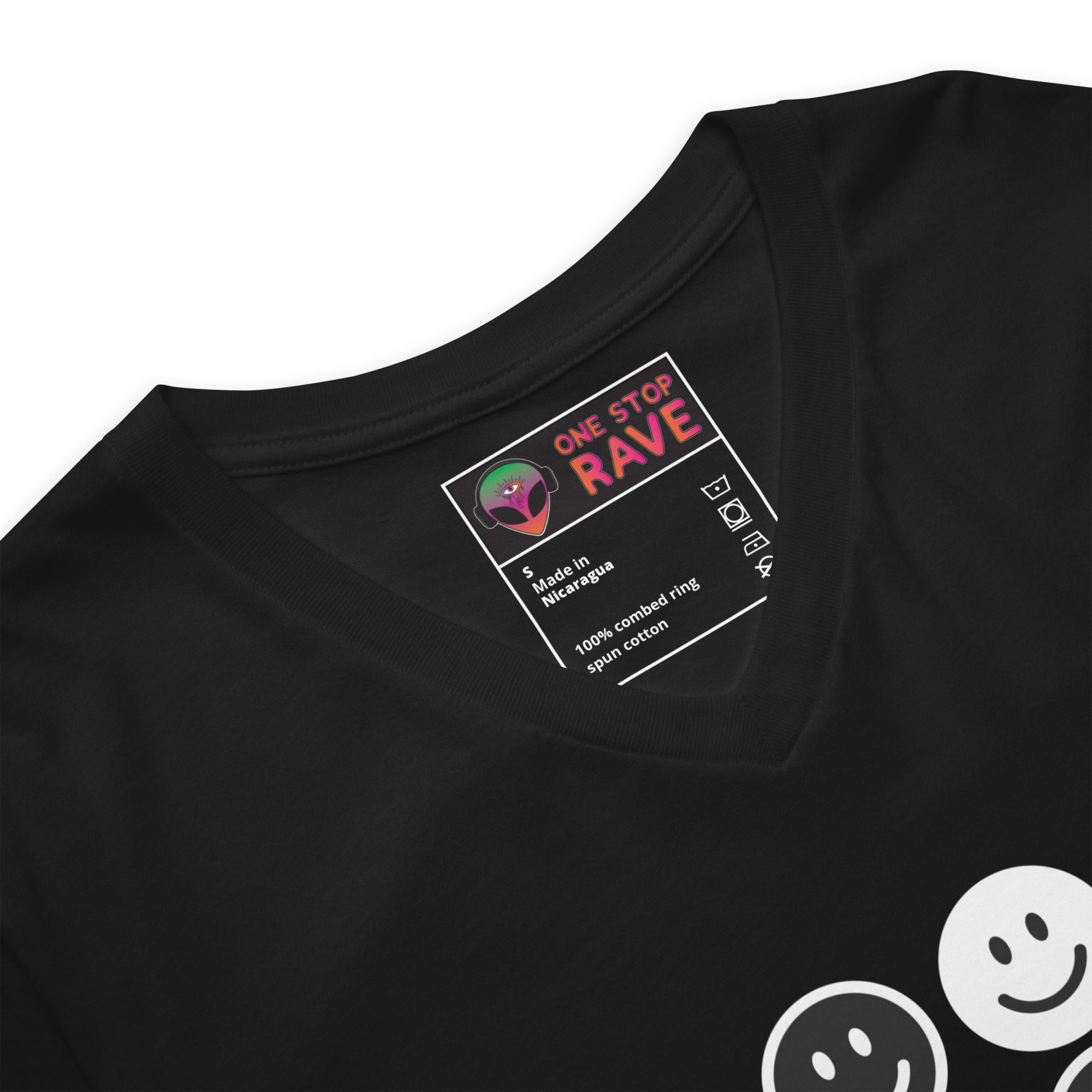 Unisex Short Sleeve All Smiles V-Neck T-Shirt, T-Shirt, - One Stop Rave