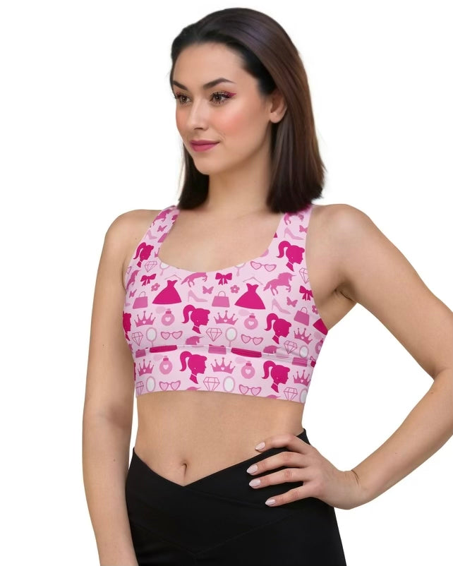 Side of Let's Go Party Longline Top on Model 