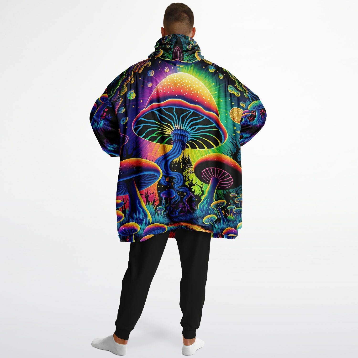 Mushroom Land Cloud Hoodie | Psychedelic Festival Oversized Hoodie