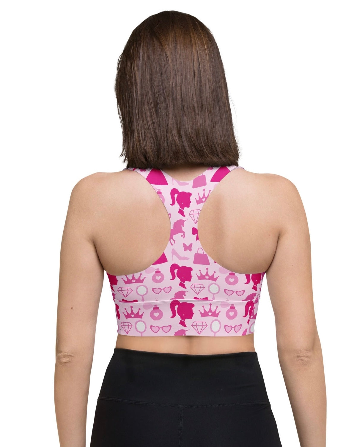 Back of Let's Go Party Longline Top on Model 