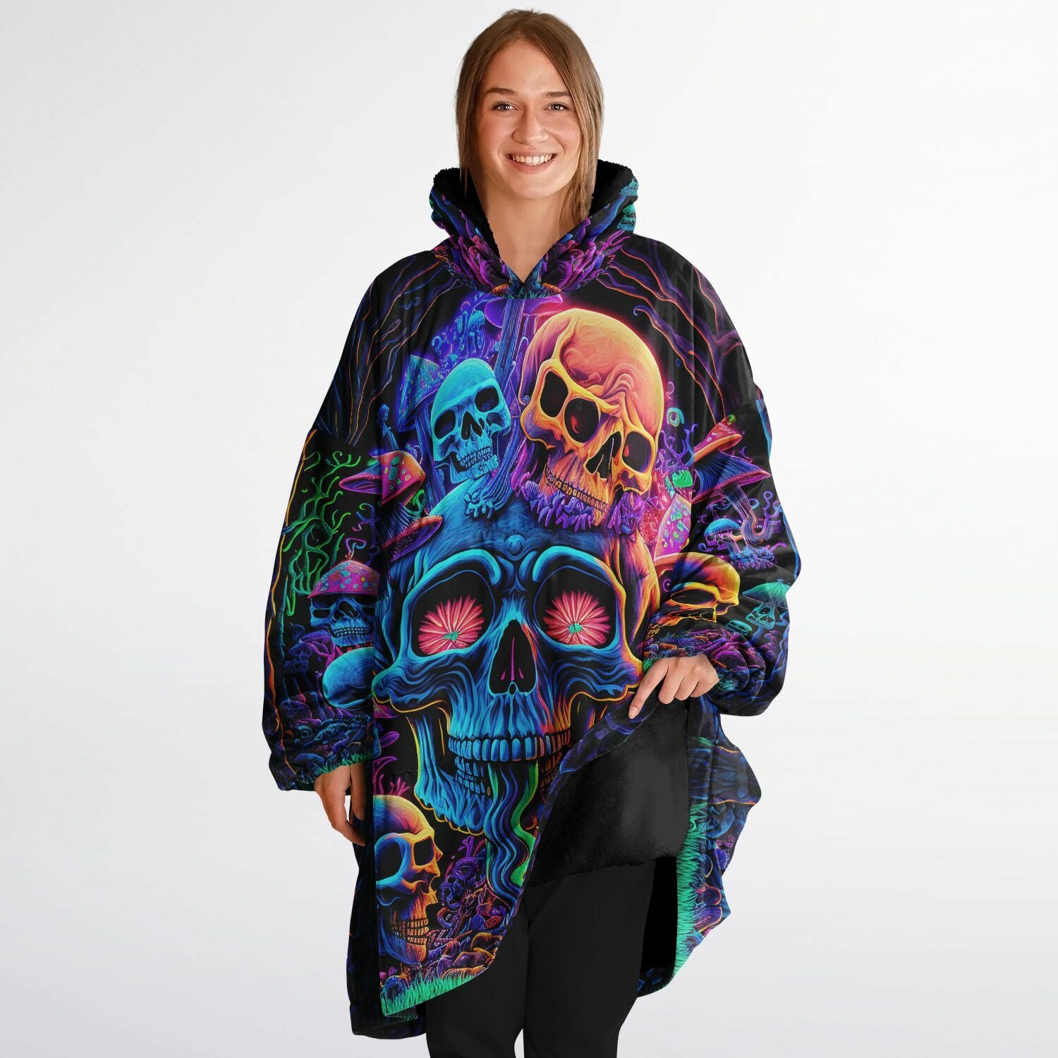 トップス ElCid GLADNEWS Rock skull hoodie Psychedelic Skull Sanctuary Cloud Hoodie | Oversized Rave Hoodie