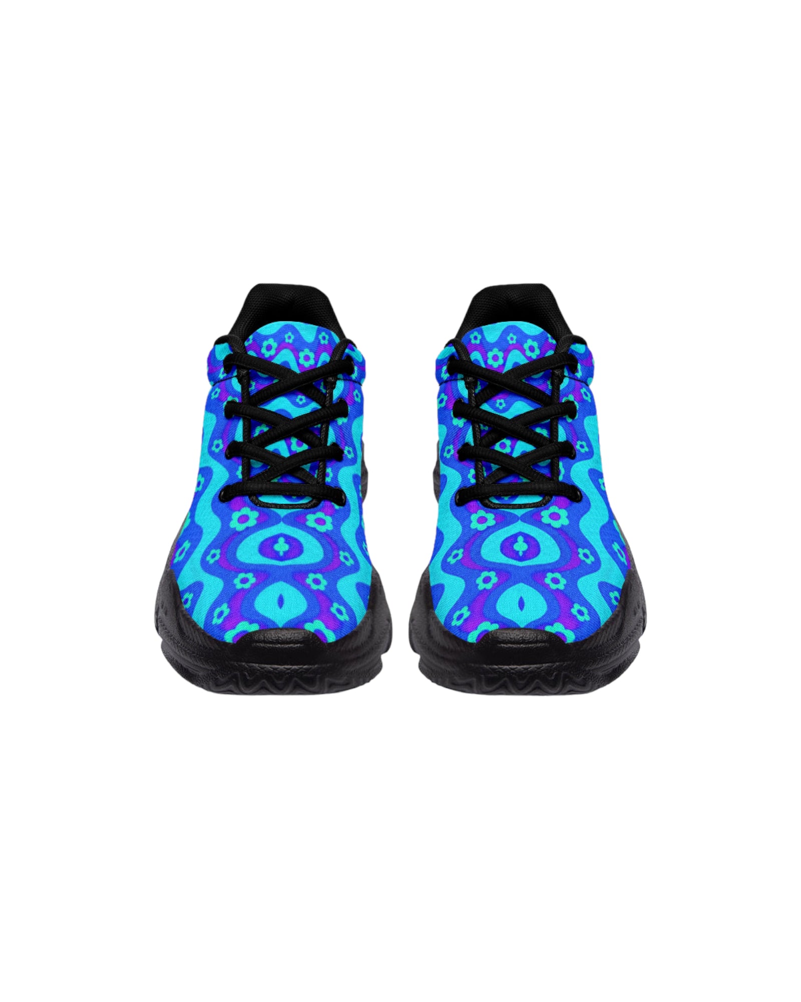 Flower Power Blue Chunky Festival Sneakers