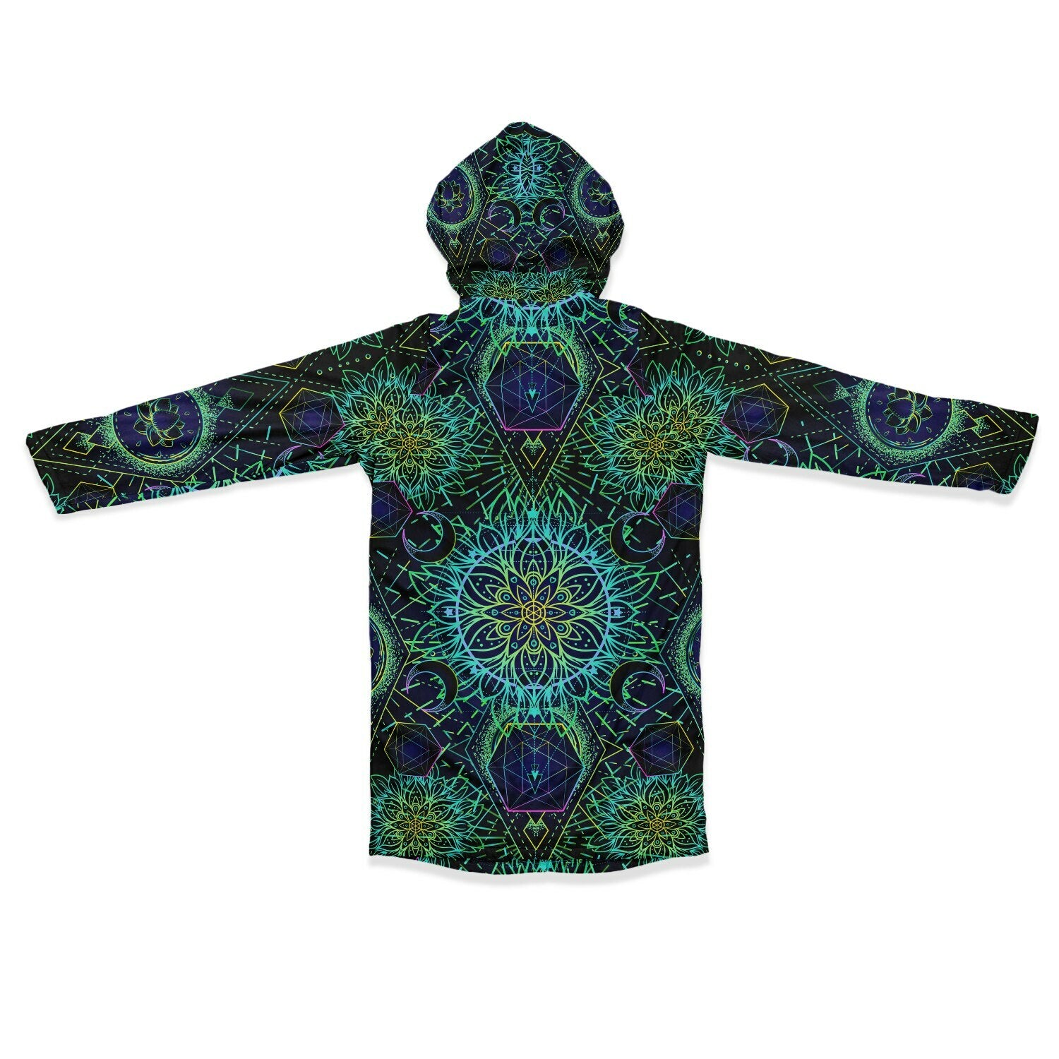 Tranquility Zipper Plush Cloak | Sacred Geometry Rave Coat