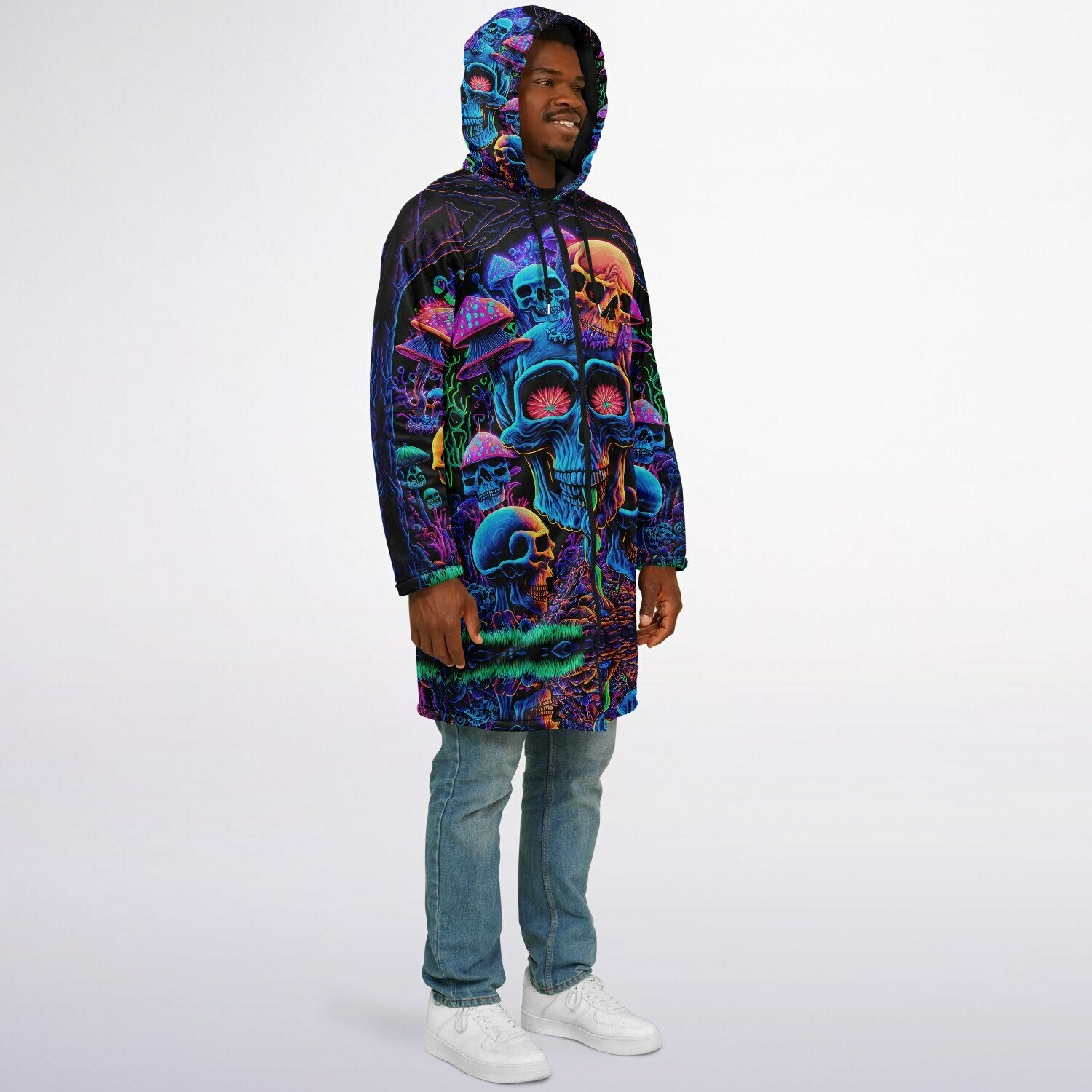 Psychedelic Skull Sanctuary Zipper Plush Cloak