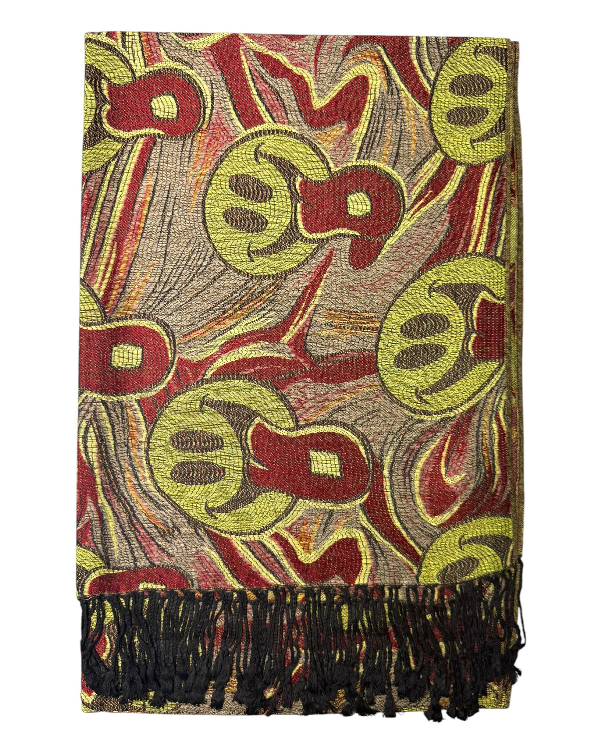 Burgundy & Silver Reversible Tripped Out Pashmina