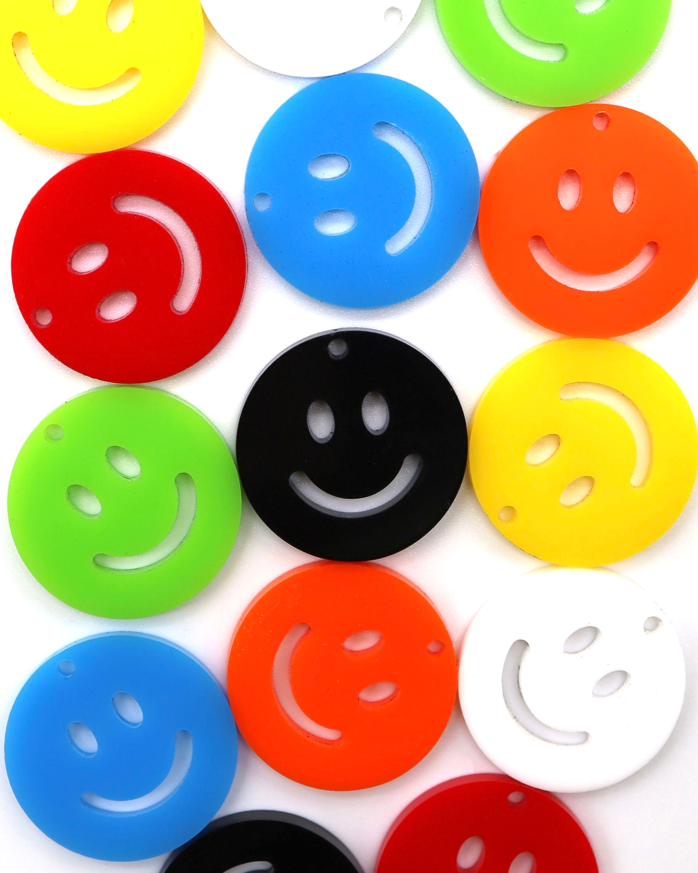 Smiley Face Rave Charms | Kandi Bracelet Charms | Bulk Kandi Charms Black / 20
