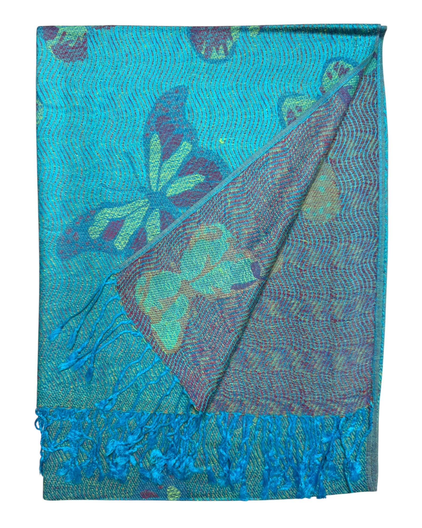 Teal Butterfly Flutter Rave Pashmina
