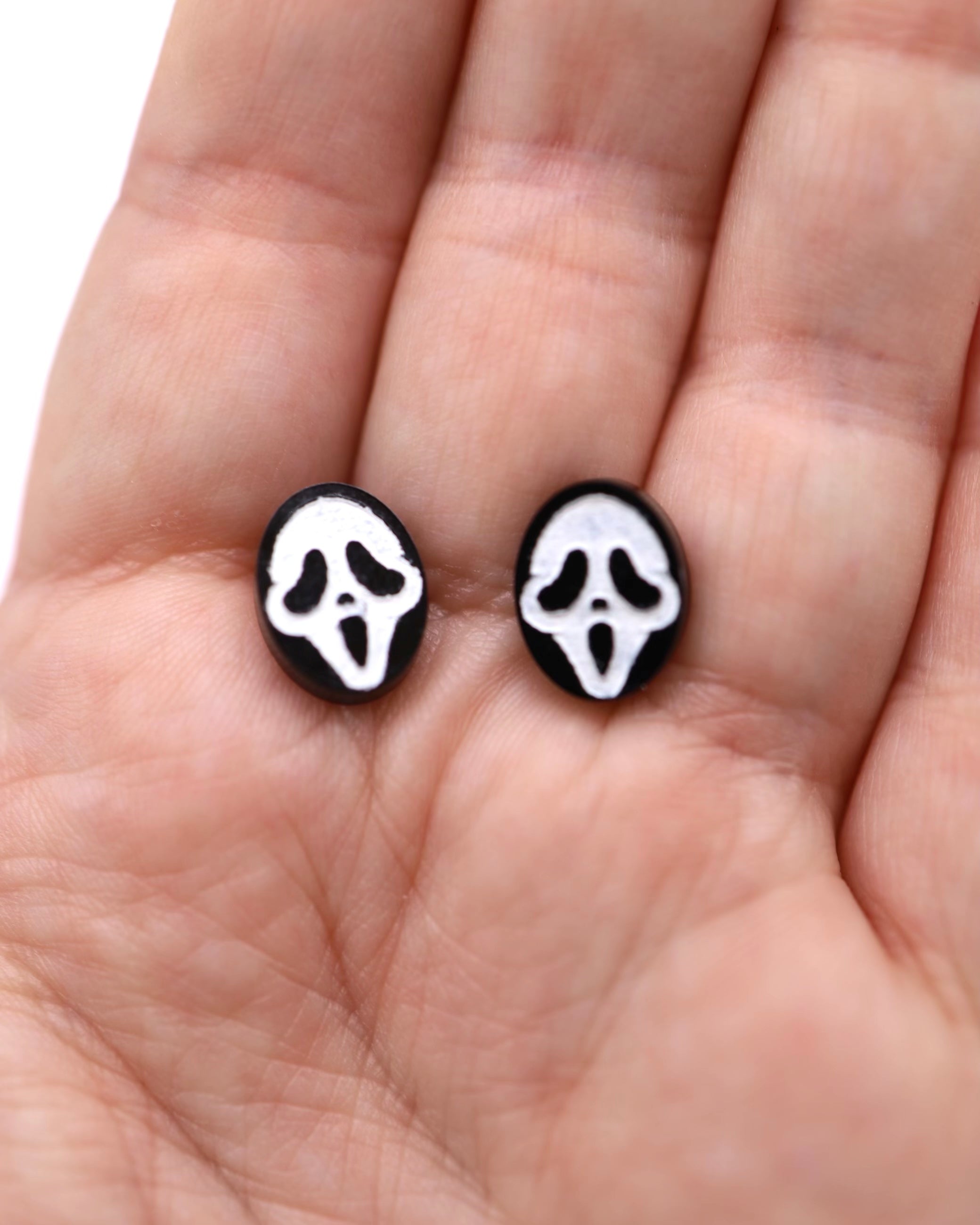 Ghost Face Stud Earrings