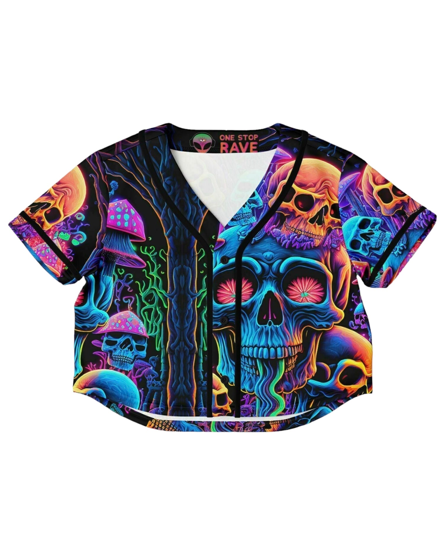Psychedelic Skull Sanctuary Cropped Jersey