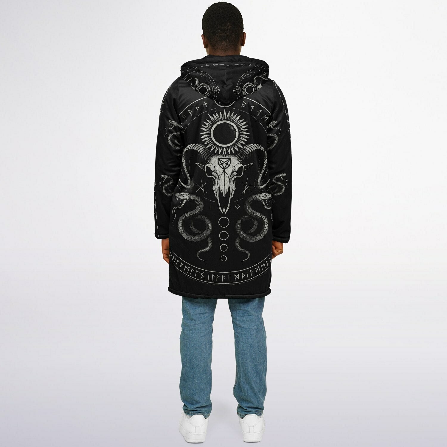 Midnight Serpent Zipper Plush Cloak