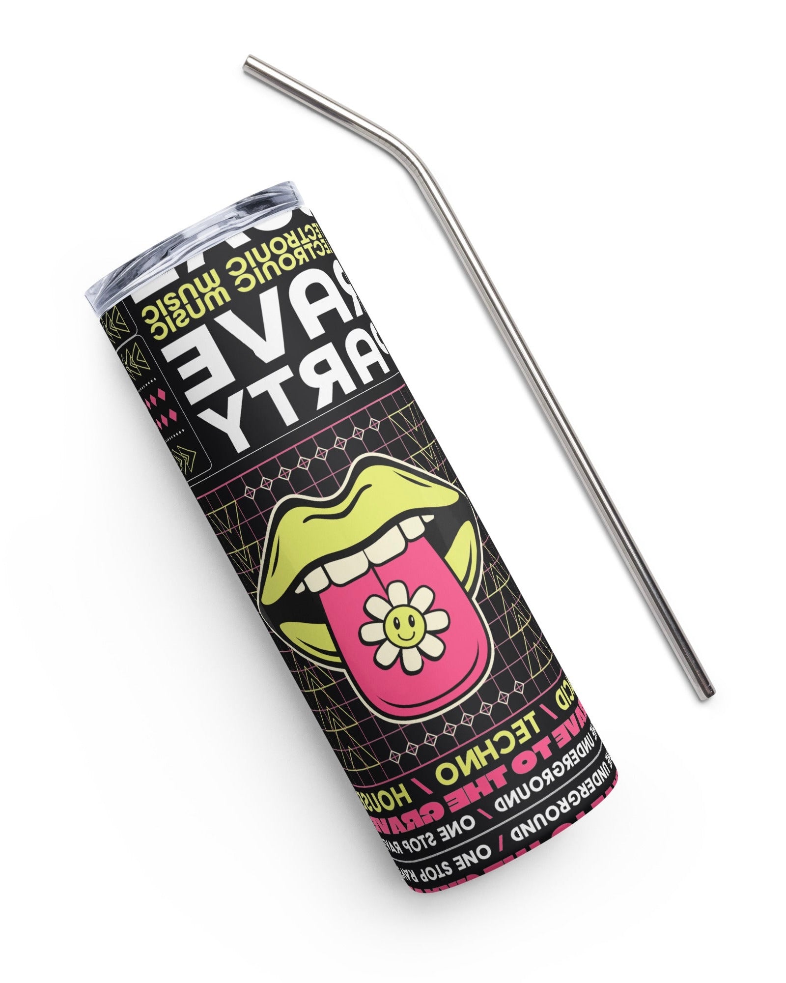 90s Rave Party Stainless Steel Tumbler
