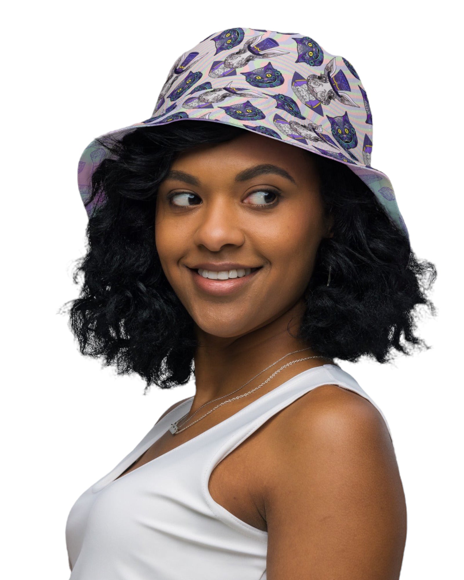 Mad Catter / Down The Rabbit Hole Reversible Bucket Hat