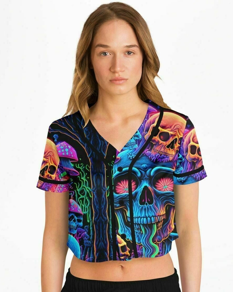 Psychedelic Skull Sanctuary Cropped Jersey