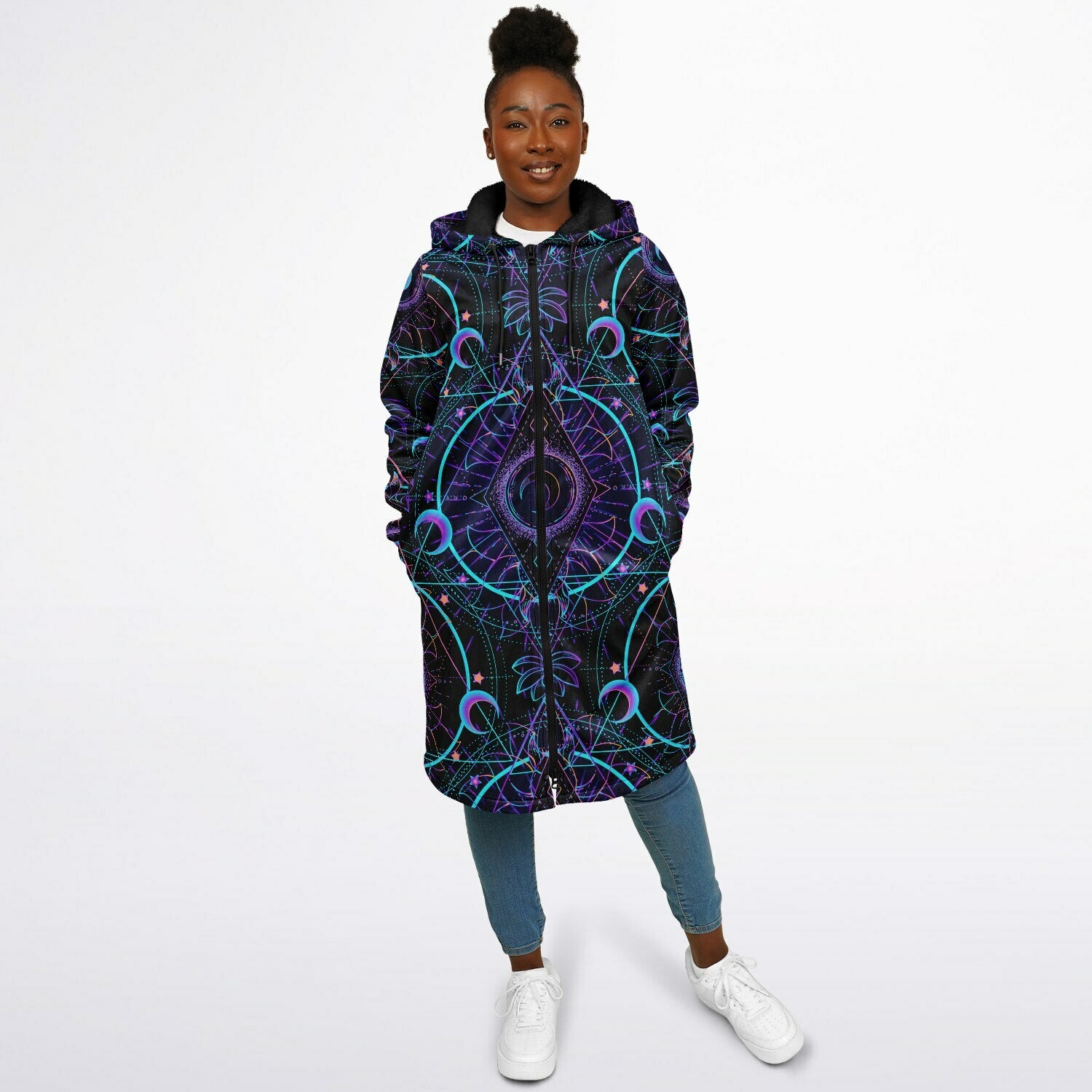 Mushroom Astrology Zipper Plush Cloak