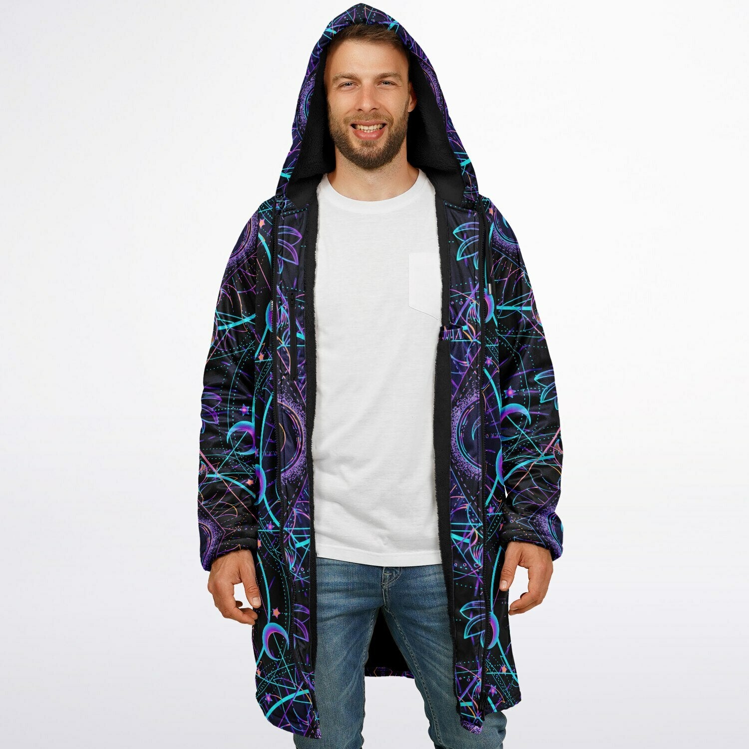 Mushroom Astrology Zipper Plush Cloak